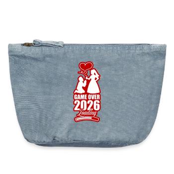 Game Over 2026 Hochzeit - Vintage Reißverschluss-Täschchen (18 x 21 cm) - vintage light blue - Vorne