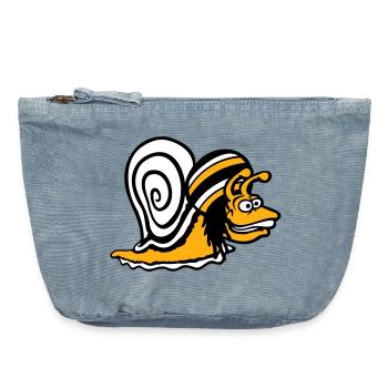 Schnecke Reggae Musik Rasta Haare Mütze Jamaika - Vintage Reißverschluss-Täschchen (18 x 21 cm) - vintage light blue - Vorne