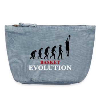 Basket Evolution Sport und Humor 3c - Vintage Reißverschluss-Täschchen (18 x 21 cm) - vintage light blue - Vorne