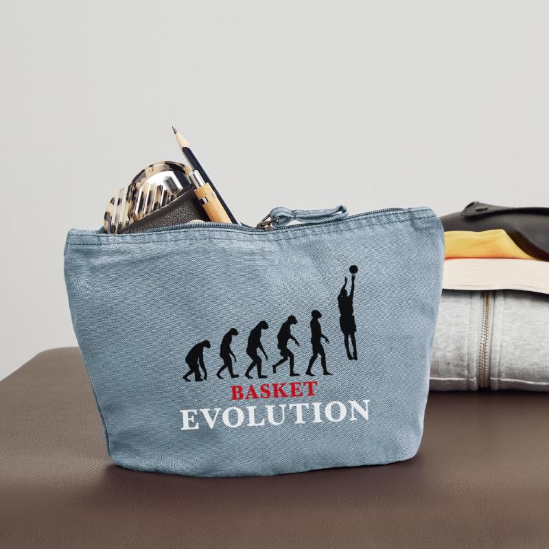 Basket Evolution Sport und Humor 3c Vintage Reißverschluss-Täschchen (18 x 21 cm)