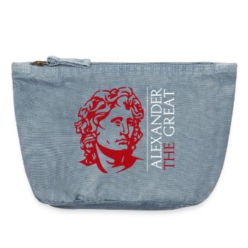 Alexander der Große Rote Büste - Vintage Reißverschluss-Täschchen (18 x 21 cm) - vintage light blue - Vorne