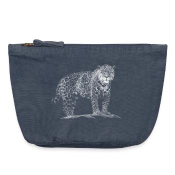 Leopard - Vintage Reißverschluss-Täschchen (18 x 21 cm) - Vintage Denim - Vorne