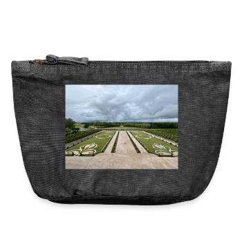 Jardin français du Château de Chambord - Pochette zippée vintage 18 x 21 cm - noir vintage - Devant