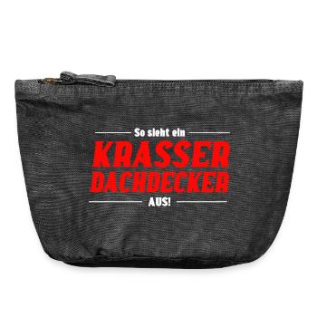 So sieht ein Krasser Dachdecker aus - Vintage Reißverschluss-Täschchen (18 x 21 cm) - Vintage Schwarz - Vorne