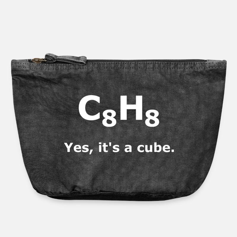 C8H8 Cuban Molecule Chemistry – Yes It's a Cube - Pochette zippée vintage 18 x 21 cm - noir vintage