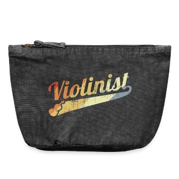 Retro Violin Player - Vintage Zip Pouch 18 x 21 cm - vintage black - Front