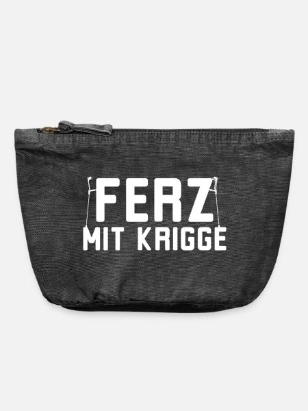 Ferz mit Krigge Hessisch Hessen Dialekt - Vintage Reißverschluss-Täschchen (18 x 21 cm) - Vintage Schwarz