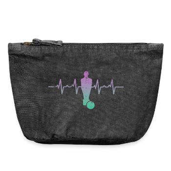 Table football heartbeat - Vintage Zip Pouch 18 x 21 cm - vintage black - Front