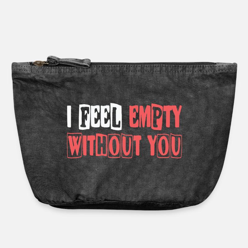 Feel empty without you - Vintage Zip Pouch 18 x 21 cm - vintage black
