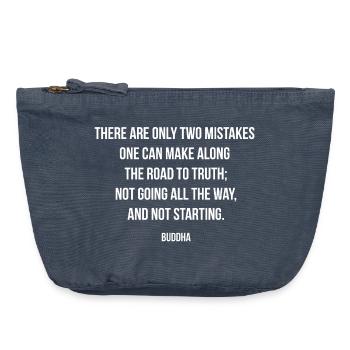 Buddha-Zitat zu zwei Fehlern auf dem Weg zur Wahrheit - Vintage Reißverschluss-Täschchen (18 x 21 cm) - Vintage Denim - Vorne