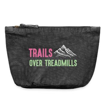 Trailrunning - Trails über Laufbänder - Vintage Reißverschluss-Täschchen (18 x 21 cm) - Vintage Schwarz - Vorne