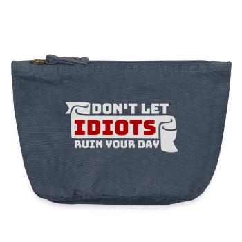 Don't Let Idiots Ruin Your Day Funny Sarcastic - Vintage Zip Pouch 18 x 21 cm - vintage denim - Front