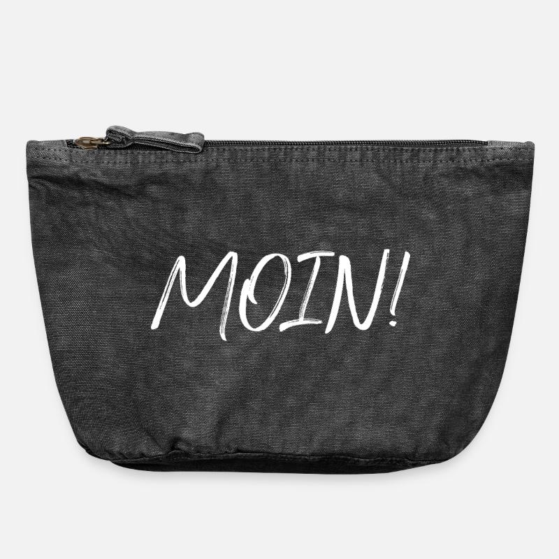 MOIN !, blanc - Pochette zippée vintage 18 x 21 cm - noir vintage