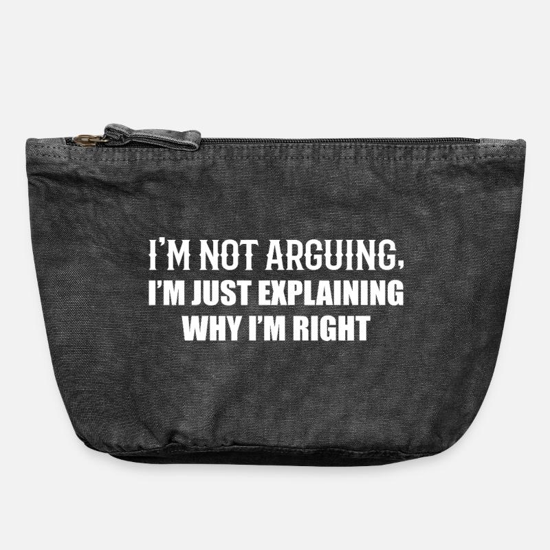 Je n’argumente pas j’ai juste raison - Pochette zippée vintage 18 x 21 cm - noir vintage