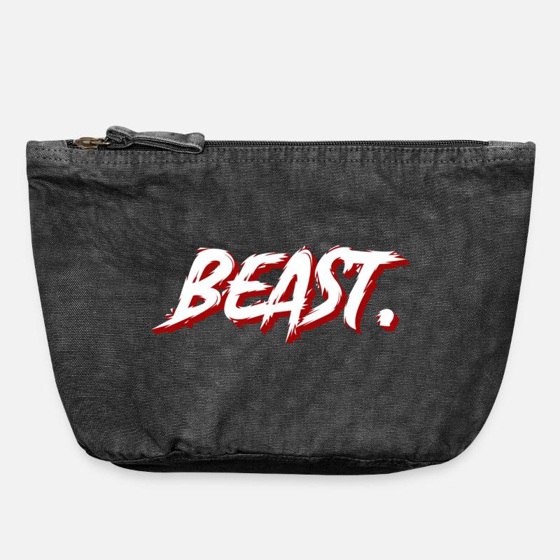 Beast Graffiti Pinseltext - Vintage Reißverschluss-Täschchen (18 x 21 cm) - Vintage Schwarz