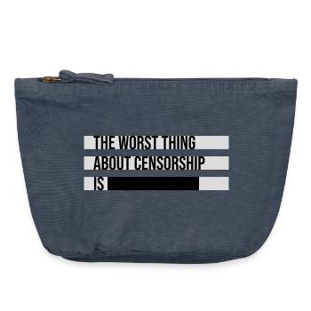 The Worst Thing About Censorship Is Lustig Ironie - Vintage Reißverschluss-Täschchen (18 x 21 cm) - Vintage Denim - Vorne