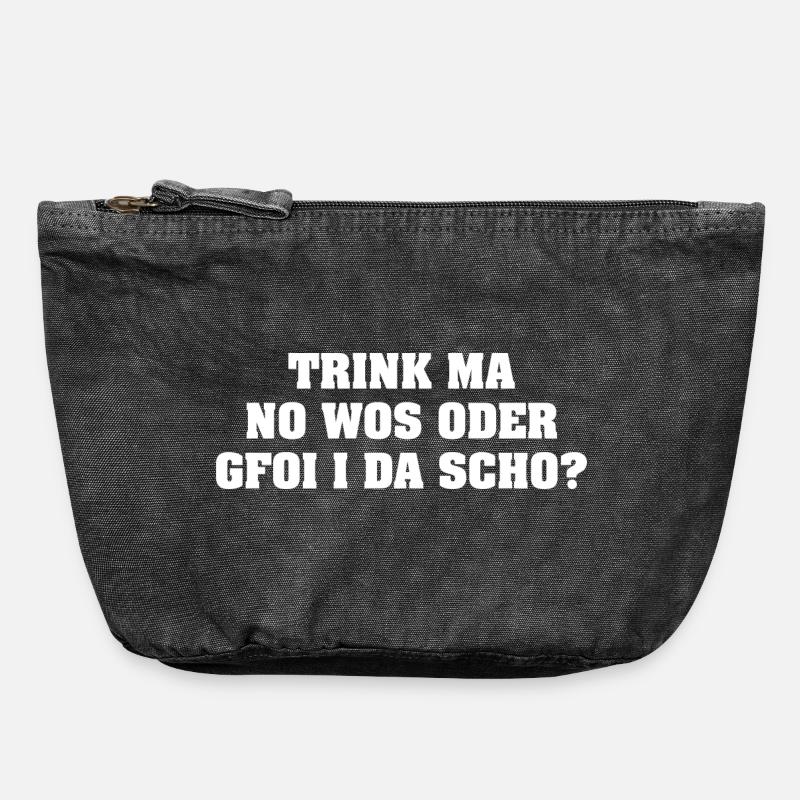 TRINK MA NO WOS ODER GFOI I DA SCHO? - Vintage Reißverschluss-Täschchen (18 x 21 cm) - Vintage Schwarz