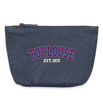 Toulouse Est. 1975 - Vintage Zip Pouch 18 x 21 cm - vintage denim - Front