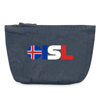 Islande - Pochette zippée vintage 18 x 21 cm - vintage bleu jeans - Devant