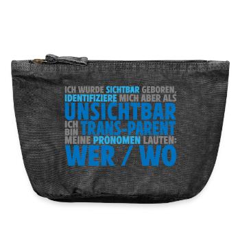 Unsichtbar Transparent Wer Wo | Farben änderbar - Vintage Reißverschluss-Täschchen (18 x 21 cm) - Vintage Schwarz - Vorne
