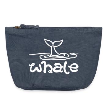 Der Schwanz des Wals (weiß) - Vintage Reißverschluss-Täschchen (18 x 21 cm) - Vintage Denim - Vorne