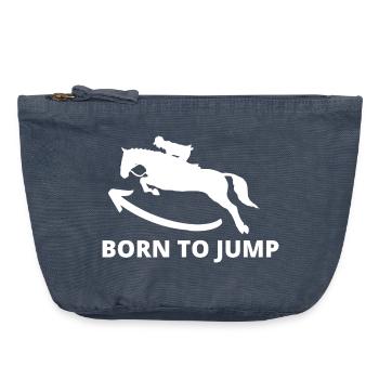 Dynamic jumping stallion - Vintage Zip Pouch 18 x 21 cm - vintage denim - Front