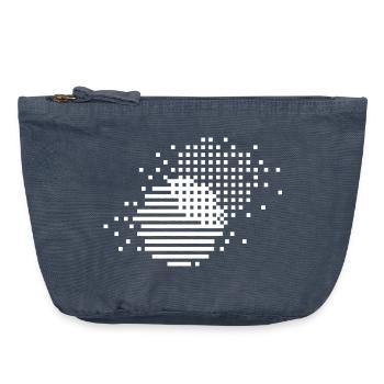cercles à partir de pixels et de lignes - Pochette zippée vintage 18 x 21 cm - vintage bleu jeans - Devant