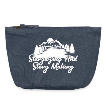 boys scout scouting stargazing & story making - Vintage Zip Pouch 18 x 21 cm - vintage denim - Front
