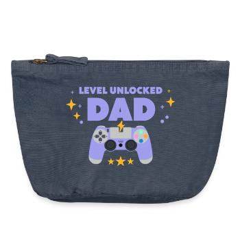 Level freigeschaltet: Papa - Vintage Reißverschluss-Täschchen (18 x 21 cm) - Vintage Denim - Vorne