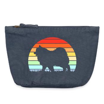 Samoyed Dog Samoyed - Vintage Zip Pouch 18 x 21 cm - vintage denim - Front