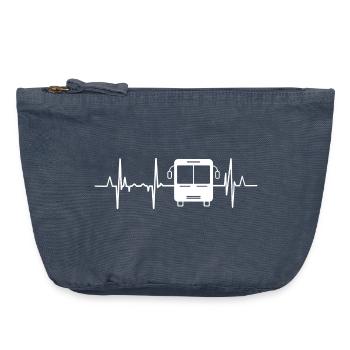 Bus Herzschlag - Vintage Reißverschluss-Täschchen (18 x 21 cm) - Vintage Denim - Vorne