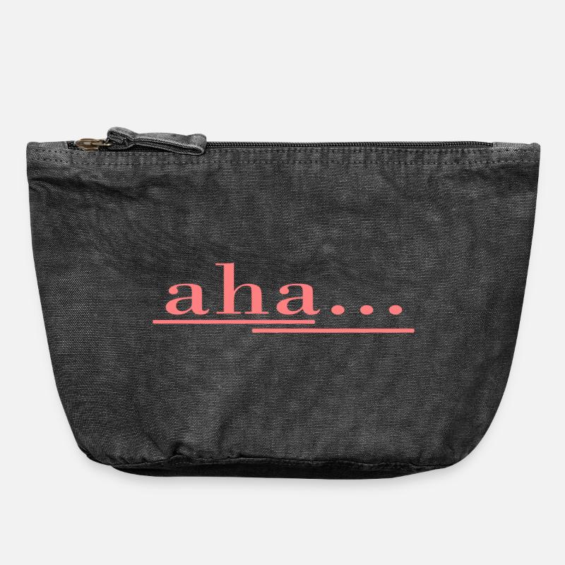 aha... that's how it works! Saying, fun, fresh design - Vintage Zip Pouch 18 x 21 cm - vintage black