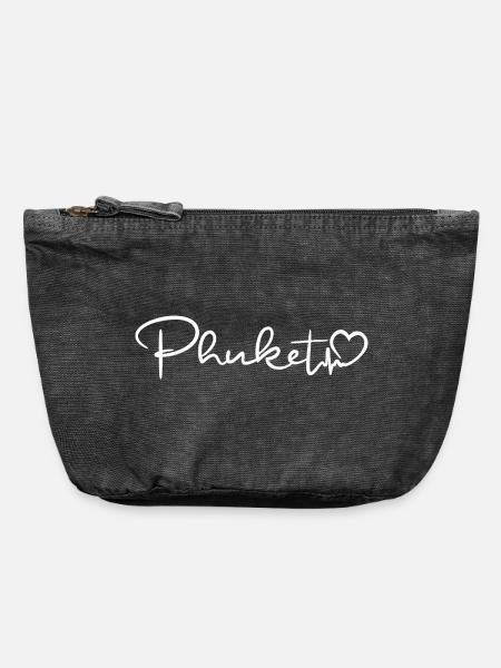 Phuket Herzschlag Thailand - Vintage Reißverschluss-Täschchen (18 x 21 cm) - Vintage Schwarz