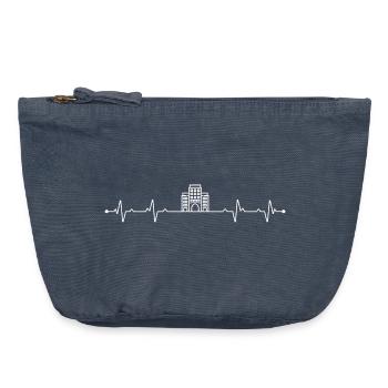 Musée des battements de cœur - Pochette zippée vintage 18 x 21 cm - vintage bleu jeans - Devant