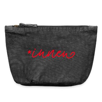 *innen - Gendersternchen - weibliche Form - Vintage Reißverschluss-Täschchen (18 x 21 cm) - Vintage Schwarz - Vorne