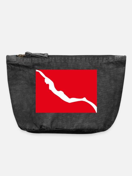 Freitauchflagge mit Mädchen Freediver - Vintage Reißverschluss-Täschchen (18 x 21 cm) - Vintage Schwarz