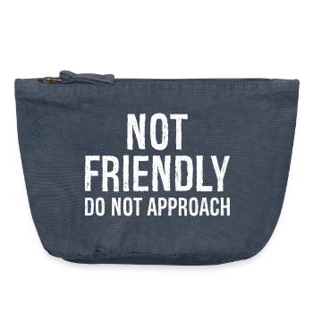 not friendly do not approach - Vintage Zip Pouch 18 x 21 cm - vintage denim - Front