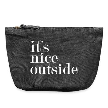 It`s nice outside - - Vintage Reißverschluss-Täschchen (18 x 21 cm) - Vintage Schwarz - Vorne