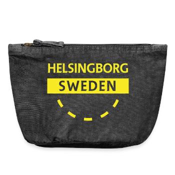 Helsingborg, Suède, Écusson - Pochette zippée vintage 18 x 21 cm - noir vintage - Devant