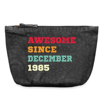 1985 December Vintage Birthday Gift - Vintage Zip Pouch 18 x 21 cm - vintage black - Front
