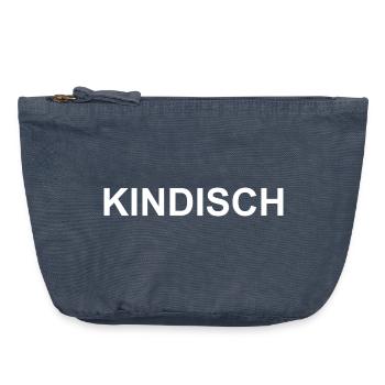 Childish for women and men - Vintage Zip Pouch 18 x 21 cm - vintage denim - Front