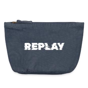 Glitch Typografie T-Shirt abspielen - Vintage Reißverschluss-Täschchen (18 x 21 cm) - Vintage Denim - Vorne