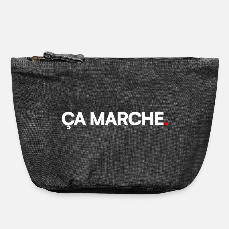 ÇA MARCHE | Expression minimal humour - Pochette zippée vintage 18 x 21 cm - noir vintage