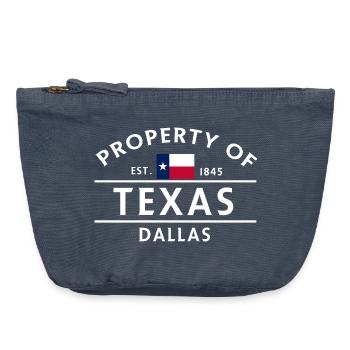 Texas Dallas Motif with Flag - Vintage Zip Pouch 18 x 21 cm - vintage denim - Front