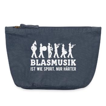 Brass band music is like sports Brass band musicians - Vintage Zip Pouch 18 x 21 cm - vintage denim - Front