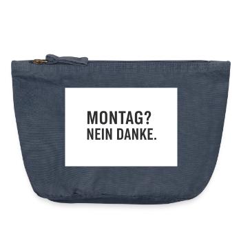 Monday? No thank you. - Vintage Zip Pouch 18 x 21 cm - vintage denim - Front