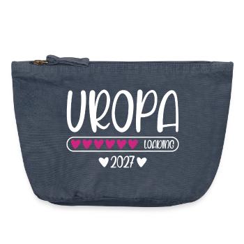 Barre-chargement cœur arrière-grand-père 2027 - Pochette zippée vintage 18 x 21 cm - vintage bleu jeans - Devant