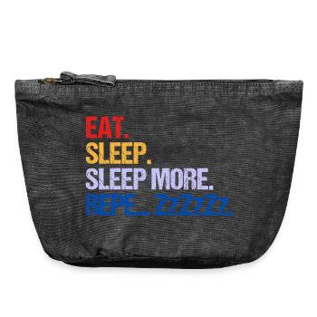 MANGER DORMIR DORMIR DORMIR PLUS ZzZzZ - Pochette zippée vintage 18 x 21 cm - noir vintage - Devant