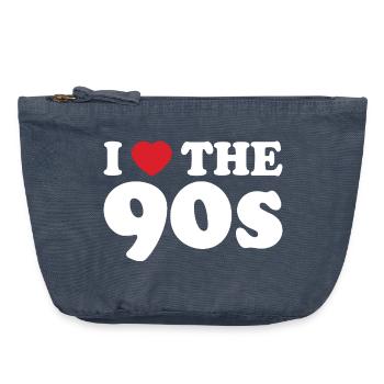 I love the 90s - Vintage Zip Pouch 18 x 21 cm - vintage denim - Front