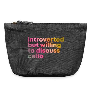 violoncelle - Pochette zippée vintage 18 x 21 cm - noir vintage - Devant
